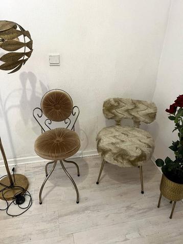 Boudoir stoeltjes fluweel goud (Pelfran moumoute) beschikbaar voor biedingen