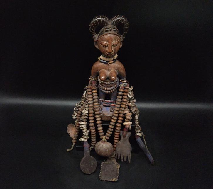 Magnifique fétiche beeld - tweeling - Nigeria, Antiek en Kunst, Kunst | Niet-Westerse kunst, Ophalen of Verzenden