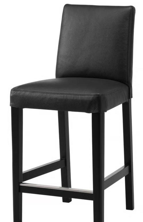 2 barkrukken met rugleuning, Huis en Inrichting, Barkrukken, Zo goed als nieuw, 60 tot 90 cm, Hout, Leer, 2 krukken, Met voetsteun