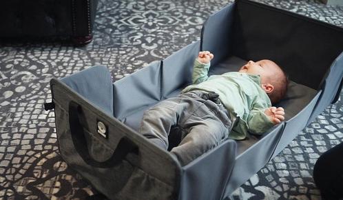 Reisbed - Opvouwbaar - 0-6 maanden - Grijs Melange, Kinderen en Baby's, Dekens, Slaapzakjes en Inbakerproducten, Zo goed als nieuw