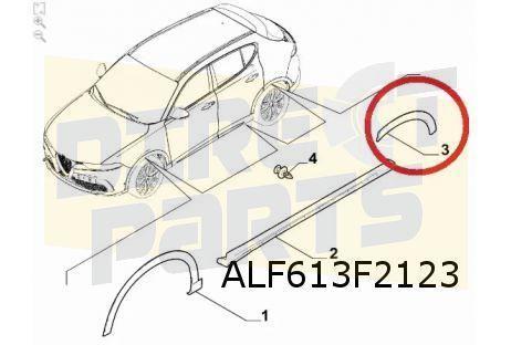 Alfa Romeo (5/22-) wielkuiplijst Links achter Zwart Originee, Auto-onderdelen, Carrosserie, Spatbord, Alfa Romeo, Nieuw, Verzenden