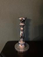 Kandelaar zilverkleurig van glas hoogte 22 cm voor 3 euro, Ophalen, Zo goed als nieuw