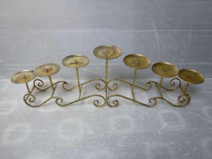 7 arms Kandelaar goud, Huis en Inrichting, Woonaccessoires | Kandelaars en Kaarsen, Gebruikt, Kandelaar, Brons of Koper, Ophalen of Verzenden