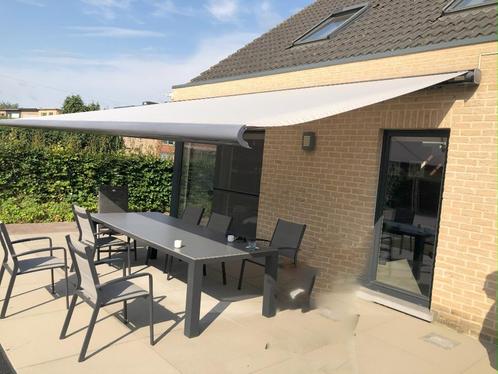 Zonnenscherm, Tuin en Terras, Zonneschermen, Gebruikt, Uitvalscherm, 150 tot 300 cm, 450 cm of meer, Elektrisch, Ophalen