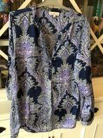 Prachtige hippe inkt blauwe Paisley blouse Jaqueline Riu 44, Ophalen of Verzenden