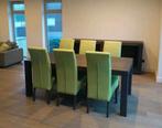 lot de 6 chaises de salle à manger en cuir vert lime., Maison & Meubles, Chaises, Comme neuf, Enlèvement, Cinq, Six Chaises ou plus
