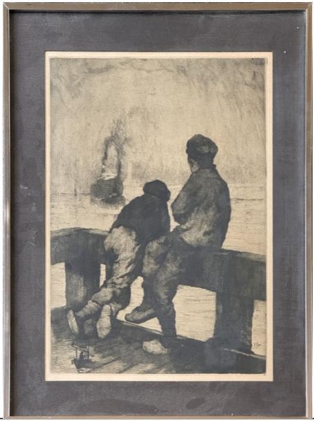 gravure signe kurt peiser, Antiek en Kunst, Kunst | Etsen en Gravures, Ophalen of Verzenden