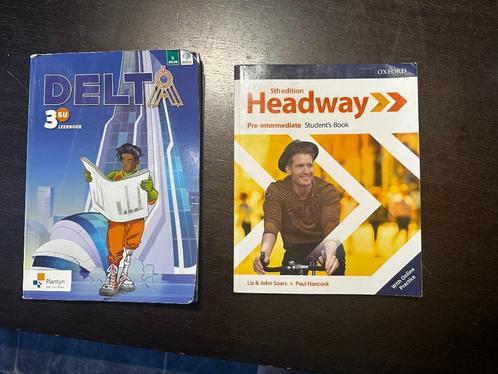ASO 3de jr: Delta 3-5u en New Headway pre-inter student book, Boeken, Schoolboeken, Gelezen, Wiskunde A, ASO, Ophalen