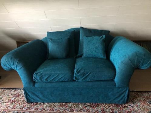 Love-seat 2-zit in petroleumkleur, Huis en Inrichting, Zetels | Complete zithoeken, Zo goed als nieuw, Overige materialen, Ophalen