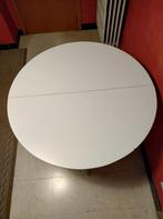 Tafel wit, voet in chroom, Huis en Inrichting, Tafels | Eettafels, Ophalen, Kunststof, Gebruikt, 100 tot 150 cm