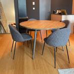 Ronde tafel met 4 stoelen, Huis en Inrichting, Ophalen, Rond, Zo goed als nieuw, Metaal