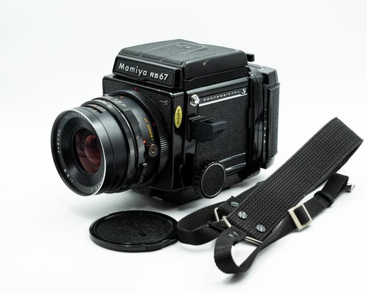 Mamiya RB67 Pro S + Sekor-C 90mm f3.8 + Extras (+ 35mm Kit), Audio, Tv en Foto, Fotocamera's Analoog, Gebruikt, Spiegelreflex