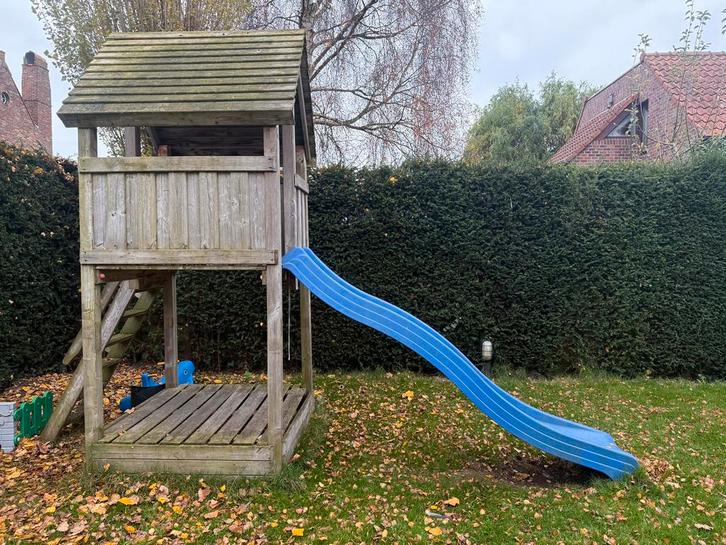 Speelhuis te koop, Kinderen en Baby's, Speelgoed | Buiten | Speeltoestellen, Zo goed als nieuw, Glijbaan, Zandbak, Ophalen