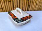 Kleine zeepdoos met deksel, vintage 1960, keramiek, papavers, Ophalen of Verzenden