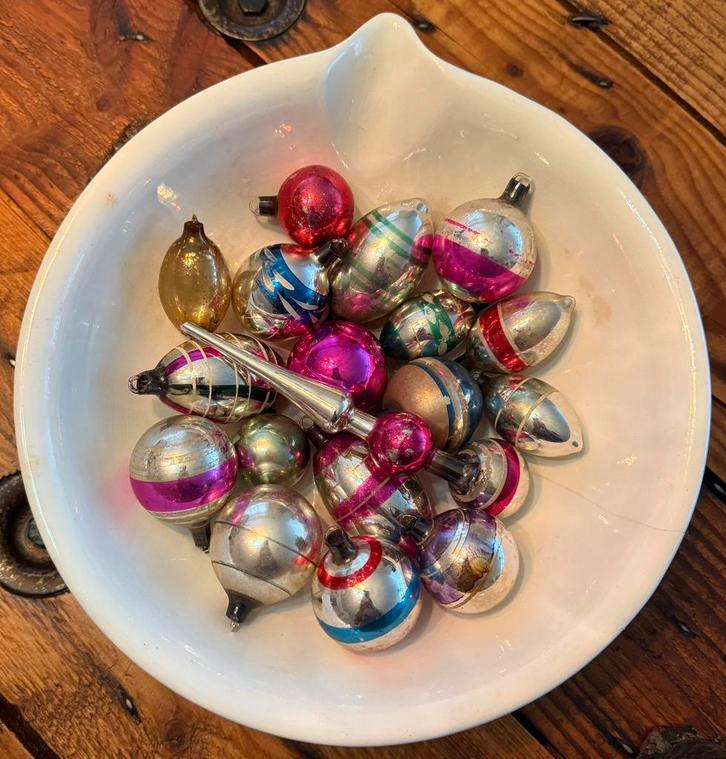 Lot oude kerstballen, ajeko, vintage kerstversiering, Diversen, Kerst, Gebruikt, Ophalen