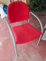 6 bureaustoelen/eetkamerstoelen, rode garniering, Huis en Inrichting, Stoelen, Zo goed als nieuw, Ophalen, Rood