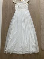 Ecru feestkleed/trouwkleed, lace & beads, maat 10, Kleding | Dames, Trouwkleding en Trouwaccessoires, Trouwjurk, Lace & beads