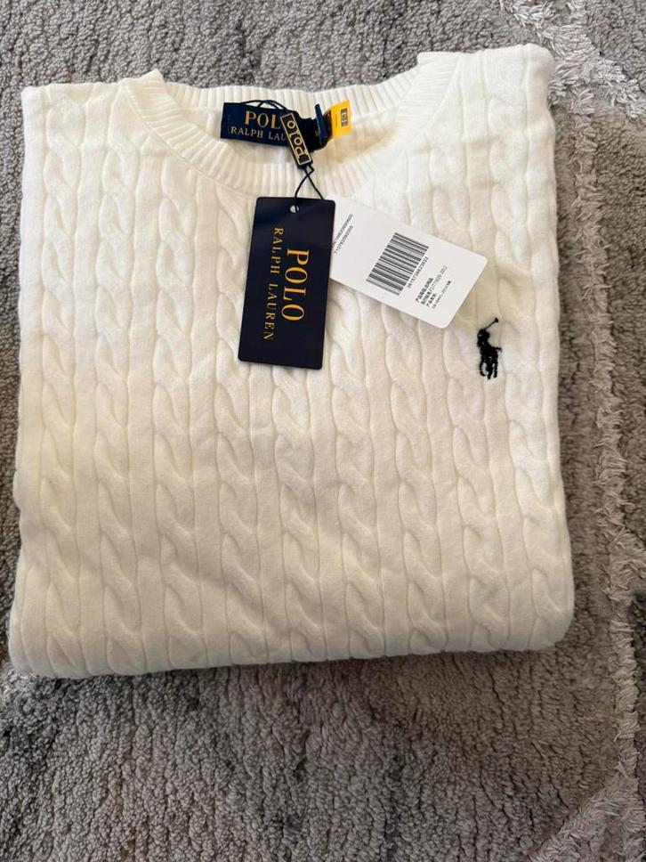 Polo Ralph Lauren – Pull torsadé blanc NEUF avec étiquettes, Kleding | Heren, Truien en Vesten, Nieuw, Maat 48/50 (M), Wit, Ophalen of Verzenden