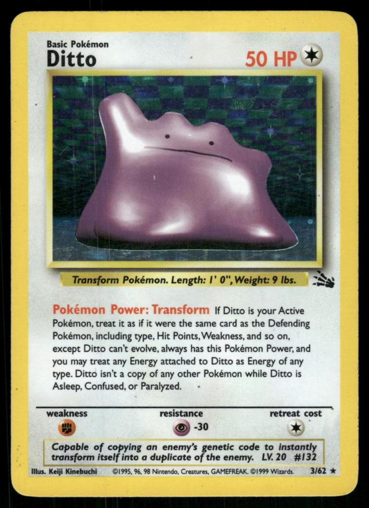 Ditto 3/62 - Fossil (Good), Hobby en Vrije tijd, Verzamelkaartspellen | Pokémon, Gebruikt, Verzenden