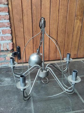 Metalen luster 5 lampen