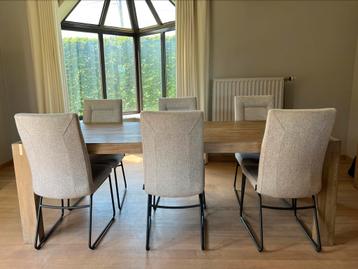 Eetkamer set / salontafel / TVmeubel, Huis en Inrichting, Ophalen, Zo goed als nieuw, Landelijk modern, 6 tot 8 stoelen