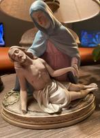 Antiek Heilig beeldje in biscuit Andenne - Maria en Jezus, Antiek en Kunst, Ophalen