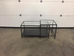 (9) Set salontafels zwart metaal met glas., Ophalen, Zo goed als nieuw, Glas