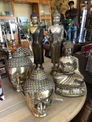 Mooie brons verzilverde BOEDDHA BEELDEN Buddha statue silver beschikbaar voor biedingen