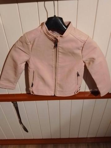 Lederen meisjes jas M 128, Kinderen en Baby's, Ophalen, Meisje, MNG, Zo goed als nieuw