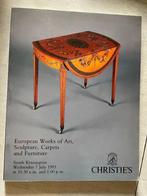 CHRISTIES JULY 1993 EUROPEAN WORKS OF ART, SCULPTURE, CARPET, Christies, Ophalen of Verzenden