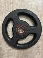 Halterstang met 2 schijven van 5 kg, Sport en Fitness, Fitnessmaterialen, Ophalen, Zo goed als nieuw