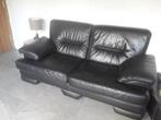 Divan cuir noir 2 places, Gebruikt, Leer, Ophalen, Tweepersoons