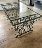 Table en verre et fer forgé, Maison & Meubles, Table, Enlèvement, Utilisé, Rectangulaire