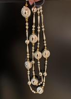 oude ketting glas kralen 165 cm, Ophalen of Verzenden, Gebruikt