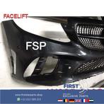 W205 Facelift AMG Voorbumper + diamond gril 2019 Mercedes C, Gebruikt, -, Voor, Ophalen of Verzenden