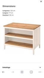 TORNVIKEN Îlot pour cuisine, blanc cassé/chêne, 126x77 cm, Maison & Meubles, Cuisine | Éléments de cuisine, Enlèvement, Utilisé