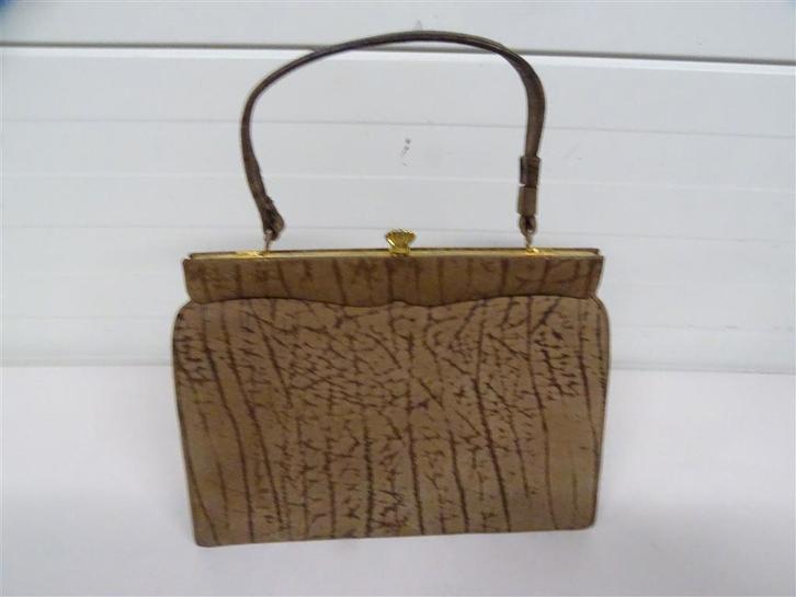 A6700. Leren Handtas Melano uit de jaren 50, Handtassen en Accessoires, Tassen | Damestassen, Gebruikt, Handtas, Ophalen of Verzenden