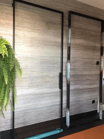 Stalen deur met glas, Doe-het-zelf en Bouw, Deuren en Vliegenramen, Ophalen, 80 tot 100 cm, Binnendeur, Nieuw