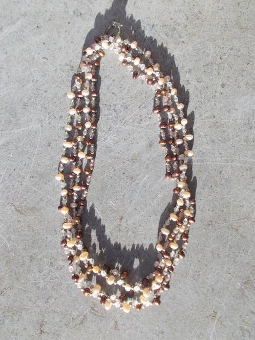 Double collier sautoir multi ajustable en perles nacrées, Bijoux, Sacs & Beauté, Colliers, Neuf, Enlèvement ou Envoi