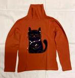Oranje colltrui met kat maat 122, Kinderen en Baby's, Kinderkleding | Maat 122, Ophalen, Gebruikt, Meisje, JBC