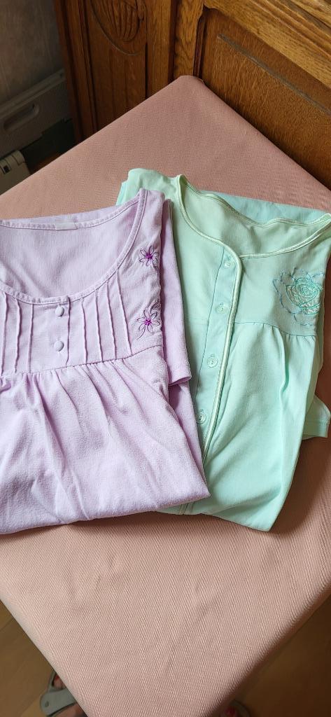 Nachtkleedjes korte mouw maat: L Kleur:1x lila en 1x groen, Kleding | Dames, Overige Dameskleding, Gedragen, Ophalen of Verzenden