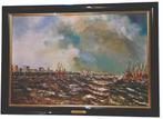schilderij - Zeegat van Oostende 60x40 cm met kader, Antiek en Kunst, Kunst | Schilderijen | Klassiek, Ophalen