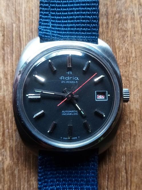 Adria Automatic, Suisse, serviced, Handtassen en Accessoires, Horloges | Heren, Zo goed als nieuw, Polshorloge, Overige merken