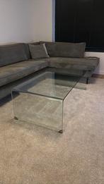 Glazen salontafel, Huis en Inrichting, Tafels | Salontafels, Ophalen, Gebruikt, 100 tot 150 cm, 50 tot 100 cm