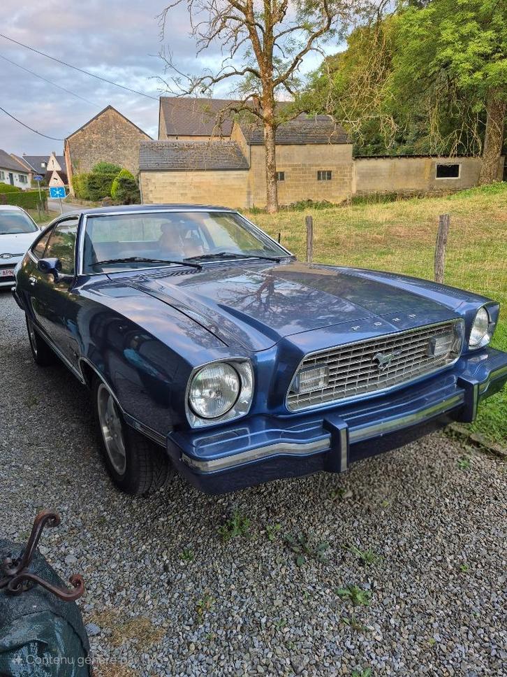Ford Mustang Hatchback 1974, Auto's, Ford, Particulier, Mustang, Benzine, Stadsauto, 3 deurs, Automaat, Blauw, Blauw, Leder, Achterwielaandrijving