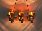 Vintage space age hanglamp, Polam, geborsteld aluminium, Enlèvement ou Envoi, Comme neuf