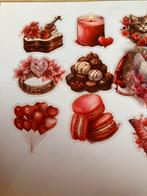 Scrapbooking 50 stickers thema rood/hartjes, Hobby & Loisirs créatifs, Scrapbooking, Enlèvement, Comme neuf