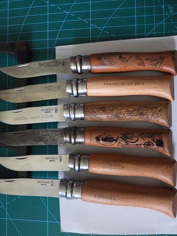 6 opinels met tekening beschikbaar voor biedingen