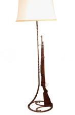 cherche fusil revolver monté sur lampadaire ou lampe, Antiek en Kunst, Ophalen of Verzenden