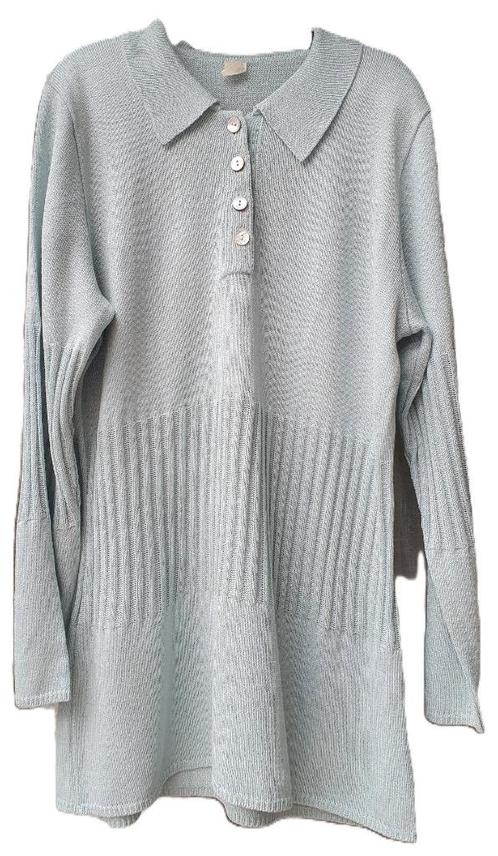Tuniek/lange trui met 4 knoopjes en kraagje maat S, Kleding | Dames, Truien en Vesten, Gedragen, Maat 36 (S), Blauw, Ophalen of Verzenden